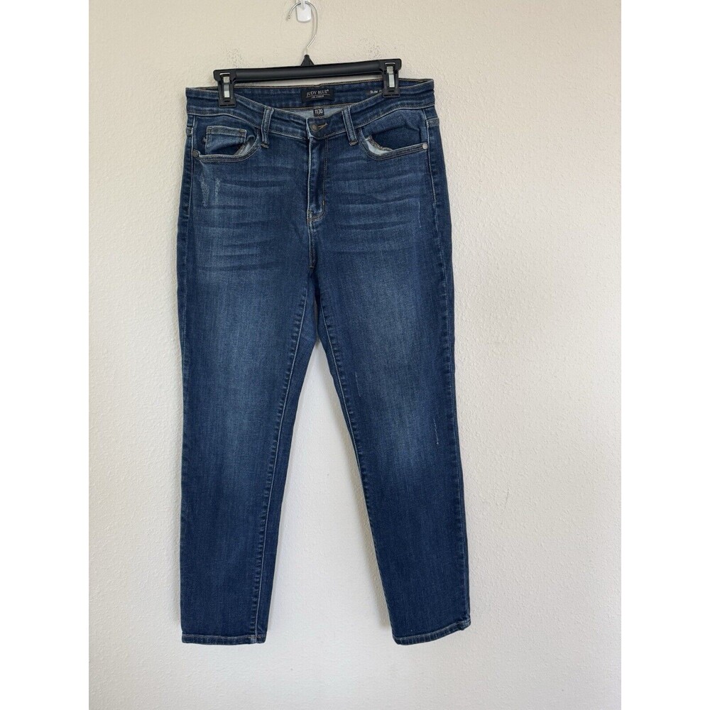 Judy Blue Jeans Womens 11/30 Blue Slim Fit Straight Leg Denim Stretch High Rise